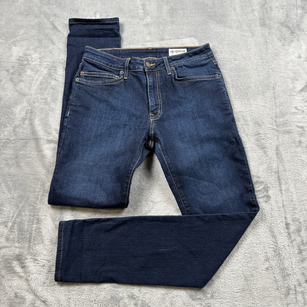 AVIATOR USA Mens Jeans The Concorde Travel Dark Wash Slim Fit 31 Hidden pockets